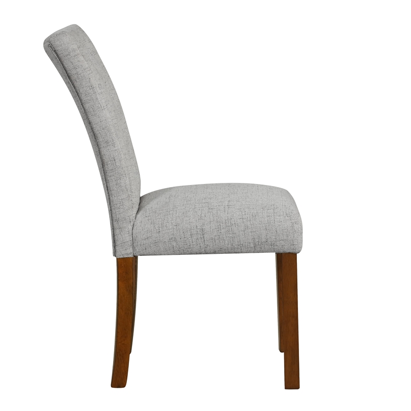 Rei Parsons Dining Chair Set of 2- Gray Woven Button Tufted Fabric