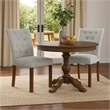 Rei Parsons Dining Chair Set of 2- Gray Woven Button Tufted Fabric