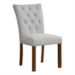 Rei Parsons Dining Chair Set of 2- Gray Woven Button Tufted Fabric