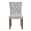 Rei Parsons Dining Chair Set of 2- Gray Woven Button Tufted Fabric