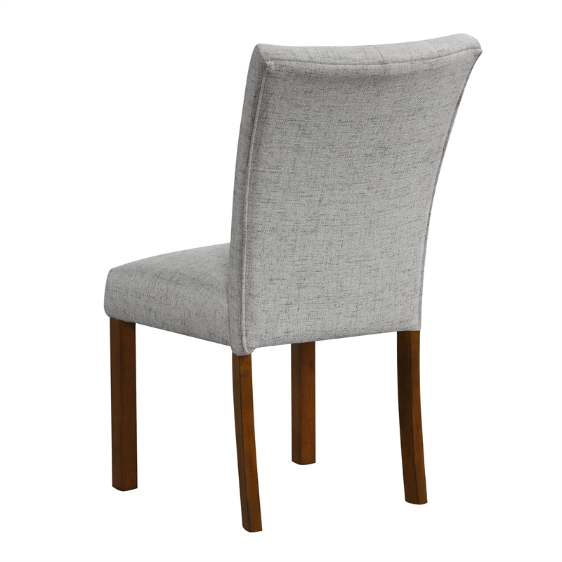 Rei Parsons Dining Chair Set of 2- Gray Woven Button Tufted Fabric