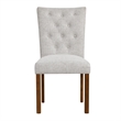 Rei Parsons Dining Chair Set of 2- Light Gray Textured Button Tufted