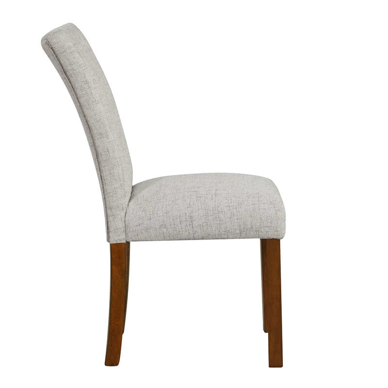 Rei Parsons Dining Chair Set of 2- Light Gray Textured Button Tufted