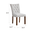 Rei Parsons Dining Chair Set of 2- Light Gray Textured Button Tufted