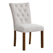 Rei Parsons Dining Chair Set of 2- Light Gray Textured Button Tufted