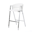 Zoy Barstool Chair Set of 2- Ivory Faux Leather- Chrome Metal Frame