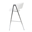 Zoy Barstool Chair Set of 2- Ivory Faux Leather- Chrome Metal Frame