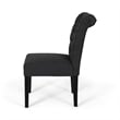 Mein Dining Chair Set of 2- Dark Gray Polyester- Black Wood Frame