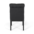 Mein Dining Chair Set of 2- Dark Gray Polyester- Black Wood Frame