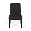 Mein Dining Chair Set of 2- Dark Gray Polyester- Black Wood Frame