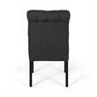 Mein Dining Chair Set of 2- Dark Gray Polyester- Black Wood Frame