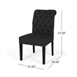 Mein Dining Chair Set of 2- Dark Gray Polyester- Black Wood Frame
