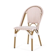 Bo Outdoor Bistro Chair Set of 2- White and Brown Faux Rattan- Metal