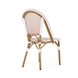 Bo Outdoor Bistro Chair Set of 2- White and Brown Faux Rattan- Metal
