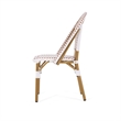 Bo Outdoor Bistro Chair Set of 2- White and Brown Faux Rattan- Metal