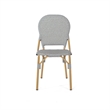 Outdoor Bistro Chair Set of 2- Gray Faux Rattan- Natural Brown Metal