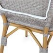 Outdoor Bistro Chair Set of 2- Gray Faux Rattan- Natural Brown Metal