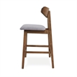 Lemy Counter Stool Chair Set of 2- Walnut Brown Wood- Dark Gray