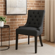 Chen Dining Chair Set of 2- Upholstered Tufted Backrest- Gray Fabric