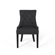 Chen Dining Chair Set of 2- Upholstered Tufted Backrest- Gray Fabric