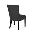 Chen Dining Chair Set of 2- Upholstered Tufted Backrest- Gray Fabric