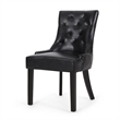 Chen Dining Chair Set of 2- Curved Black Diamond Tufted Faux Leather