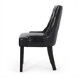 Chen Dining Chair Set of 2- Curved Black Diamond Tufted Faux Leather