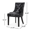 Chen Dining Chair Set of 2- Curved Black Diamond Tufted Faux Leather