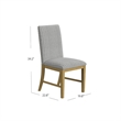 Tim Dining Chair Set of 2- Wood Apron Frame- Gray Striped Polyester