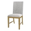Tim Dining Chair Set of 2- Wood Apron Frame- Gray Striped Polyester