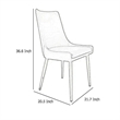 Rusa Dining Chair Set of 2- White Faux Leather Upholstery- Gold Legs