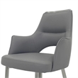 Dining Chair Set of 2- Open Back- Padded Gray Faux Leather- Chrome