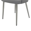Dining Chair Set of 2- Open Back- Padded Gray Faux Leather- Chrome