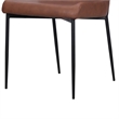 Woxy Set of 2 Dining Chair Cognac Brown Faux Leather- Black Metal Legs