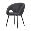 Moxy Dining Chair Set of 4- Dark Gray Faux Leather- Diamond Stitching