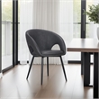 Moxy Dining Chair Set of 4- Dark Gray Faux Leather- Diamond Stitching