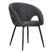 Moxy Dining Chair Set of 4- Dark Gray Faux Leather- Diamond Stitching