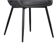 Moxy Dining Chair Set of 4- Dark Gray Faux Leather- Diamond Stitching