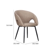 Moxy Dining Chair Set of 4- Light Taupe Faux Leather- Diamond Stitched