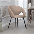 Moxy Dining Chair Set of 4- Light Taupe Faux Leather- Diamond Stitched