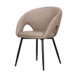 Moxy Dining Chair Set of 4- Light Taupe Faux Leather- Diamond Stitched