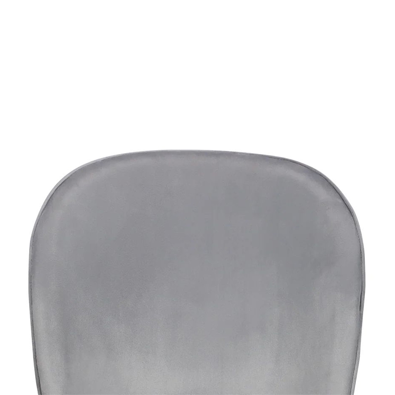 Dining Chair Set of 2- Classic Gray Fabric with Sleek Black Metal Legs