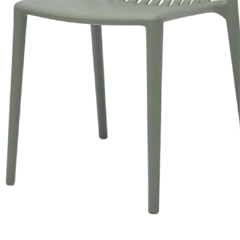 Womu Outdoor Side Chair Set of 4- Moss Green Finish- Slatted Backrest