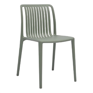 Womu Outdoor Side Chair Set of 4- Moss Green Finish- Slatted Backrest