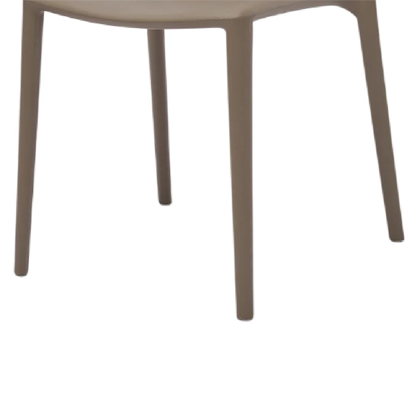 Womu Outdoor Side Chair Set of 4- Brown Finish- Open Slatted Backrest