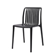 Womu Outdoor Side Chair Set of 4- Black Finish- Open Slatted Backrest