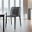 Womu Outdoor Side Chair Set of 4- Black Finish- Open Slatted Backrest
