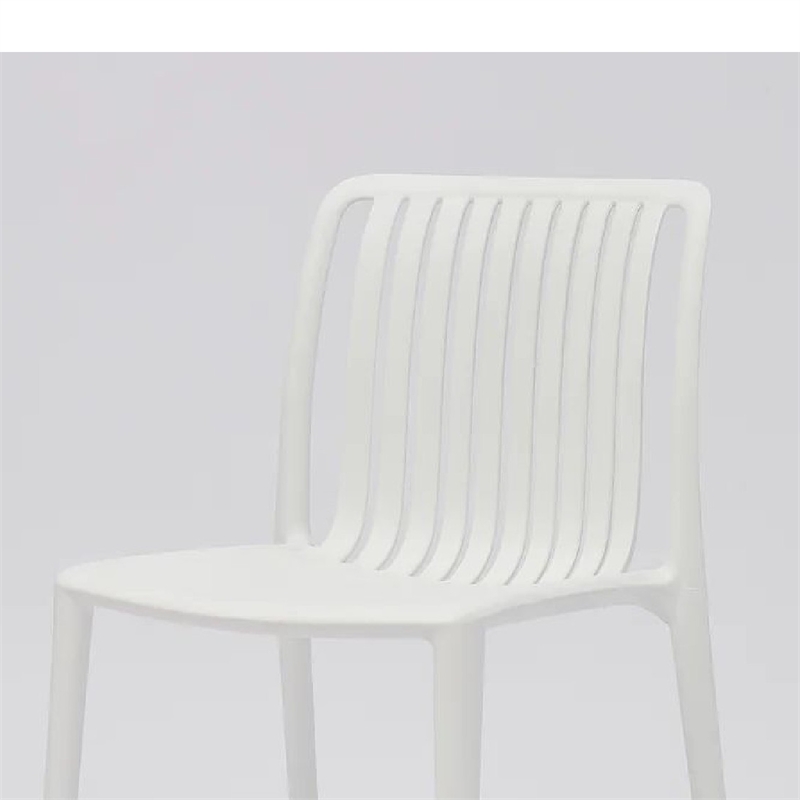 Womu Outdoor Side Chair Set of 4- White Finish- Open Slatted Backrest