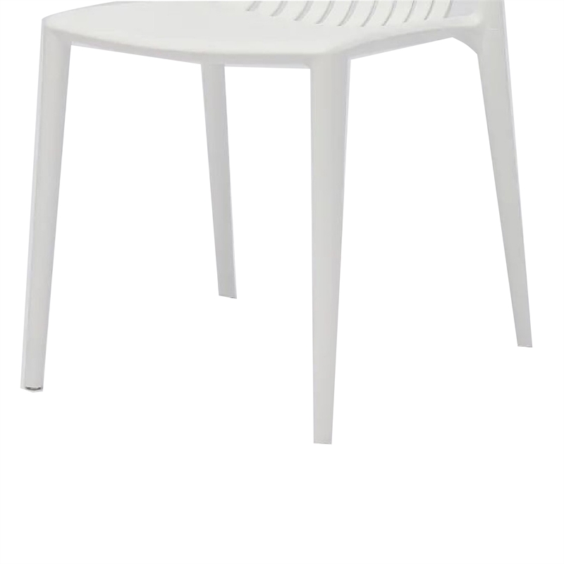 Womu Outdoor Side Chair Set of 4- White Finish- Open Slatted Backrest