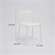 Womu Outdoor Side Chair Set of 4- White Finish- Open Slatted Backrest